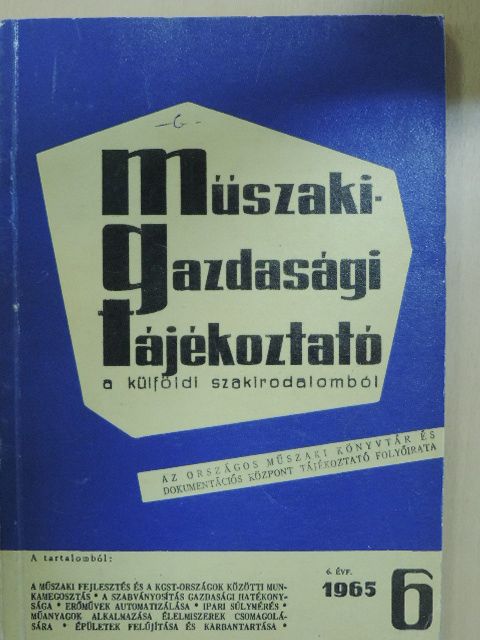 Műszaki-gazdasági Tájékoztató 1965/6. [antikvár]