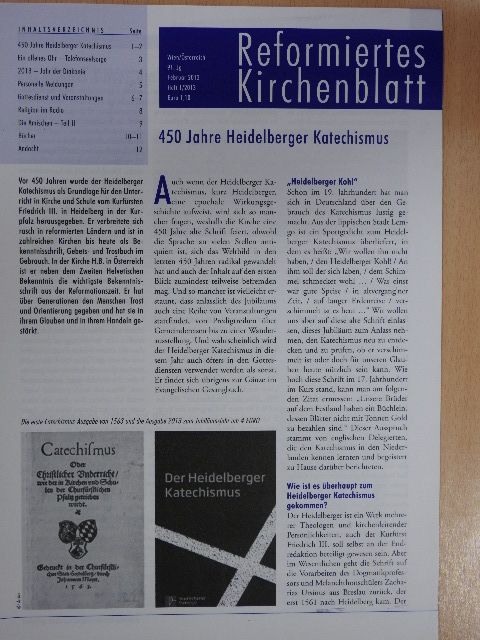 Balázs Németh - Reformiertes kirchenblatt Februar 2013 [antikvár]