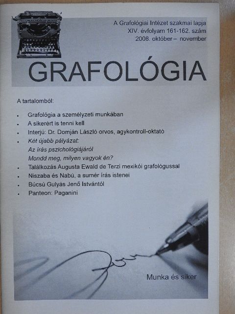 Grafológia 2008. október-november [antikvár]