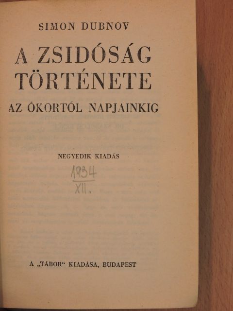 Simon Dubnov - A zsidóság története [antikvár]