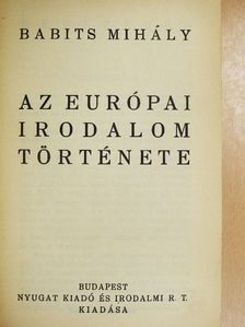 Babits Mihály - Az európai irodalom története [antikvár]