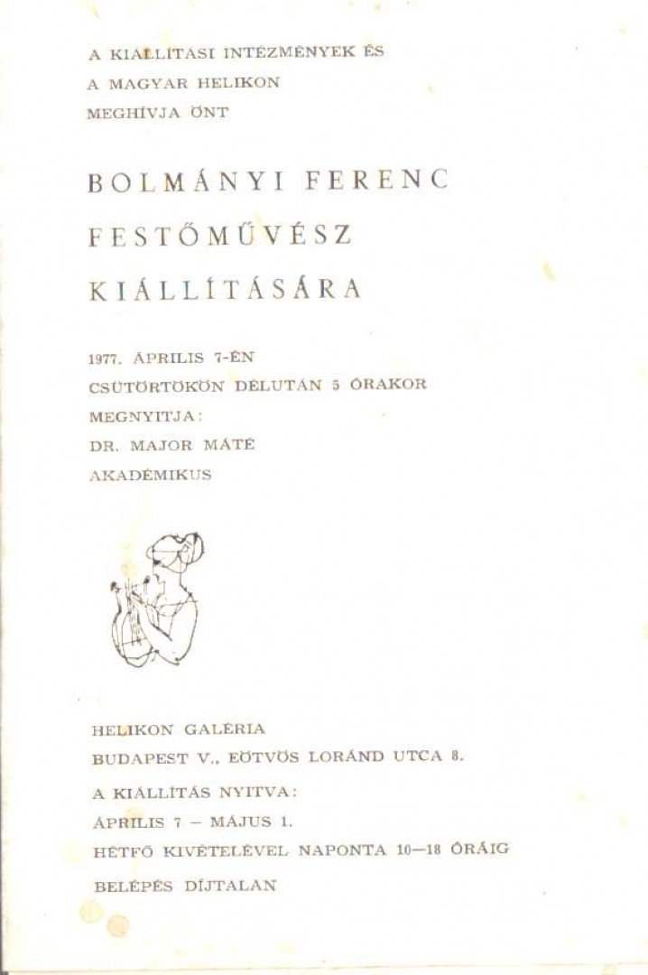 Major Máté - Bolmányi Ferenc festőművész kiállítása [antikvár]