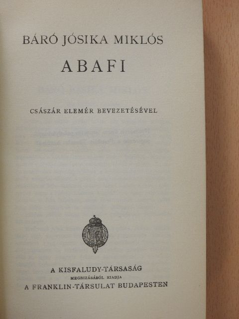 Báró Jósika Miklós - Abafi [antikvár]