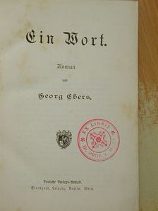Georg Ebers - Ein Wort (gótbetűs) [antikvár]