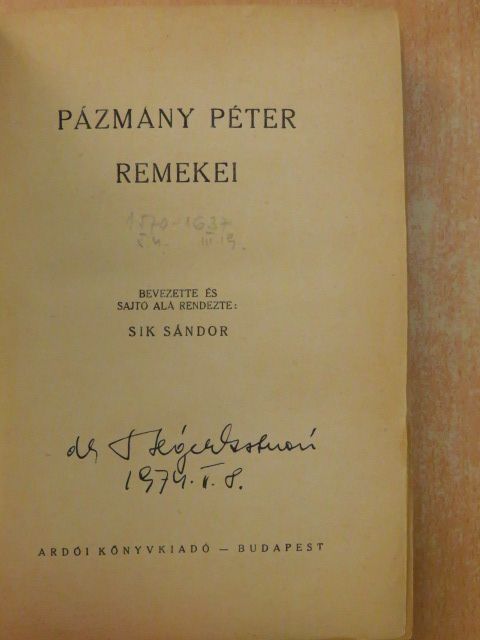 Pázmány Péter - Pázmány Péter remekei [antikvár]