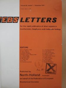 B. Hamprecht - Febs Letters Volume 59, Number 1-2./Volume 60, Number 1-2./Master Index Volumes 51-60. [antikvár]