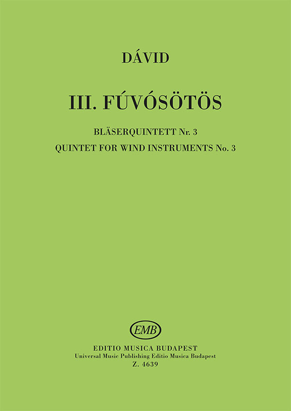 DÁVID GYULA - III.FÚVÓSÖTÖS KISPARTITURA (KISPARTITURA SOROZAT 181)