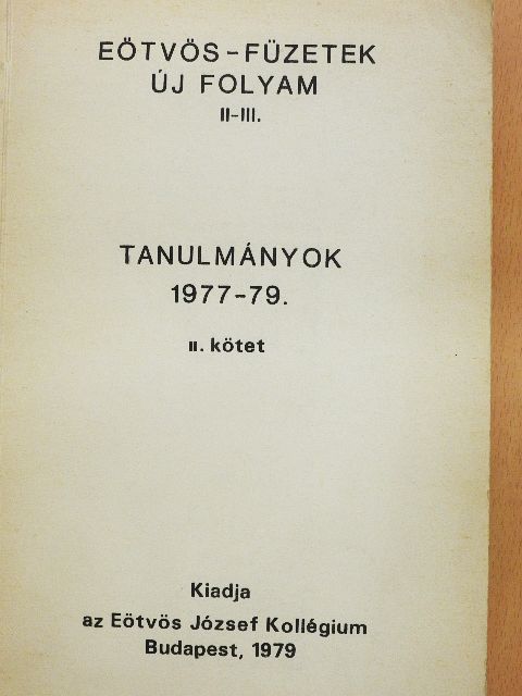 Hóvári János - Tanulmányok 1977-79 II. [antikvár]