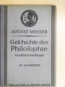 Dr. August Messer - Geschichte der Philosophie (gótbetűs) [antikvár]