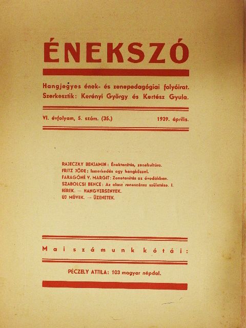 Fritz Jöde - Énekszó 1939. április [antikvár]