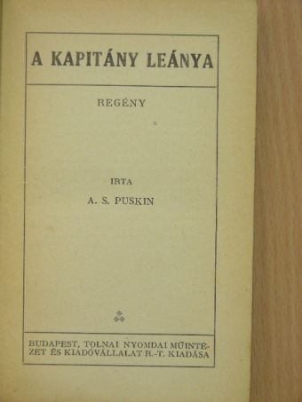 A. S. Puskin - A kapitány leánya [antikvár]