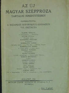 Babits Mihály - Az új magyar széppróza tartalmi ismertetésben [antikvár]