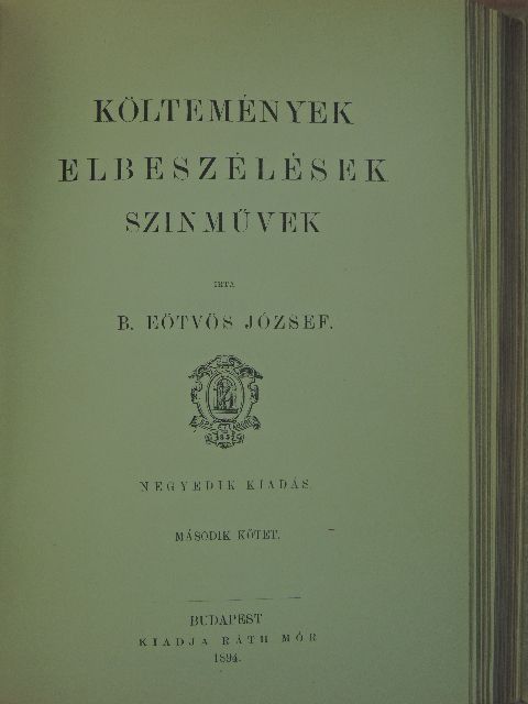 B. Eötvös József - Költemények, elbeszélések, színművek I-II. [antikvár]