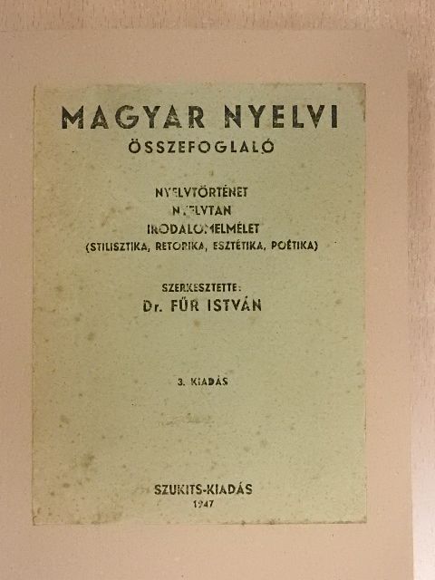 Magyar nyelvi összefoglaló [antikvár]