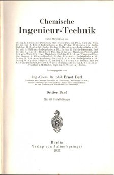 Ernst Berl - Chemische Ingenieur-Technik III. [antikvár]
