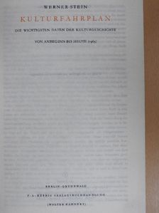 Werner Stein - Kulturfahrplan [antikvár]