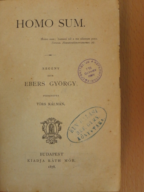 Ebers György - Homo sum [antikvár]