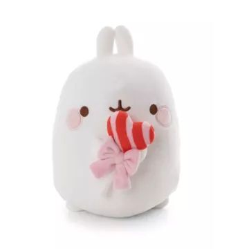 Nici: Molang, a nyuszi nyalókával plüssfigura - 12 cm