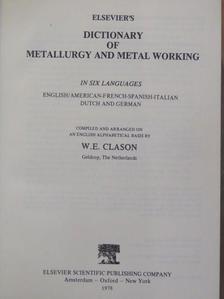 Elsevier's Dictionary of Metallurgy and Metal Working [antikvár]