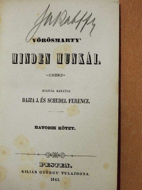 Vörösmarty - Vörösmarty' minden munkái VI-VII. (töredék) [antikvár]