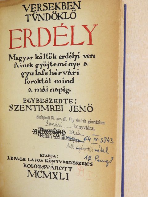 Ady Endre - Versekben tündöklő Erdély [antikvár]