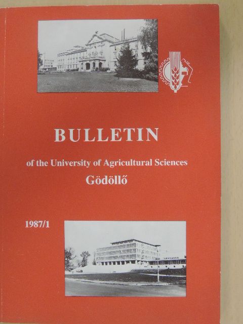 E. Kiss - Bulletin of the University of Agricultural Sciences Gödöllő 1987/1 [antikvár]