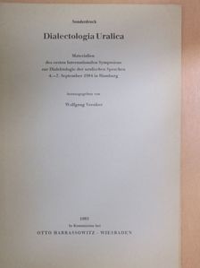 Béla Kálmán - Die Dialekte des Wogulischen [antikvár]