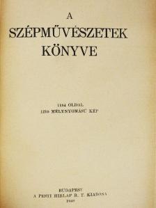 Bárányné Oberschall Magda - A szépművészetek könyve [antikvár]