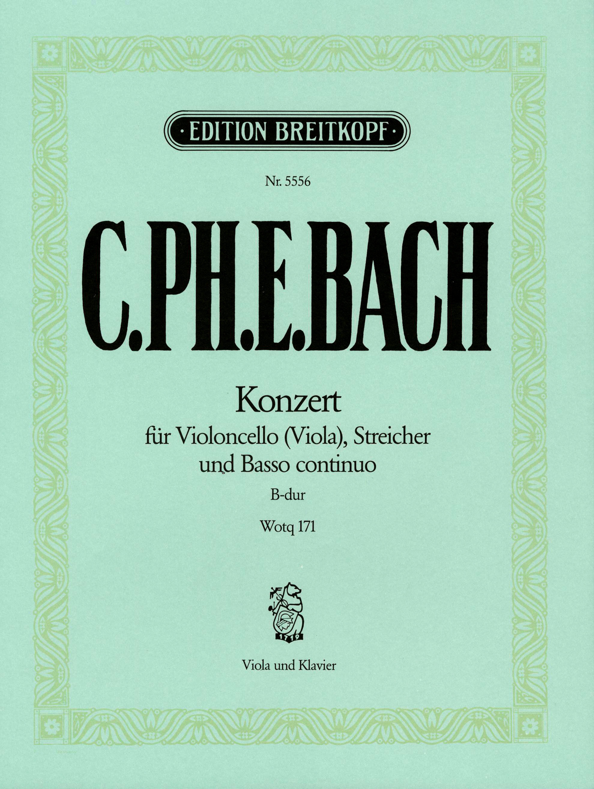 BACH,C.PH.E. - KONZERT FÜR VIOLONCELLO (VIOLA),STR. & BC. FÜR VIOLA UND KLAVIER B-DUR