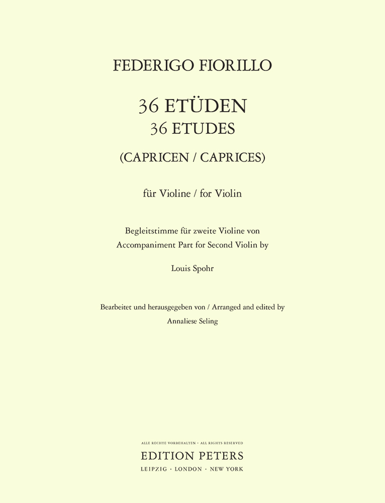 FIORILLO - 36 ETÜDEN (CAPRICEN) FÜR VIOLINE (ACC. FOR SECOND VIOLIN BY L. SPOHR)