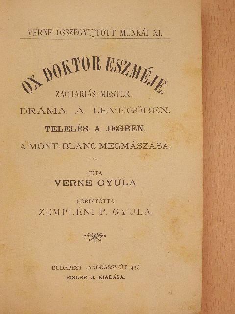 Jules Verne - Ox doktor eszméje [antikvár]