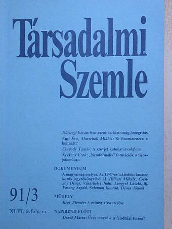 Csapody Tamás - Társadalmi Szemle 1991. március [antikvár]