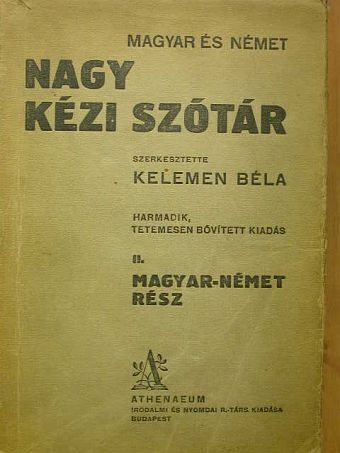 Magyar és német nagy kézi szótár II. [antikvár]