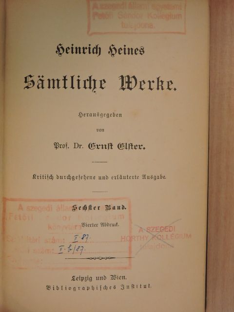 Heinrich Heine - Heinrich Heines Sämtliche Werke 6. (gótbetűs) [antikvár]