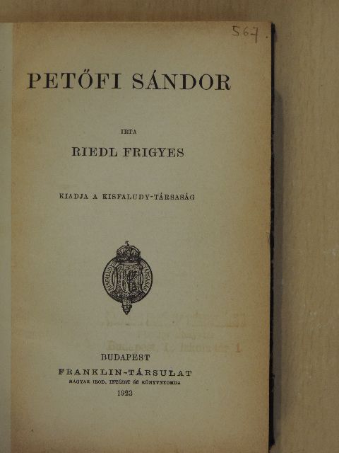 Riedl Frigyes - Petőfi Sándor [antikvár]