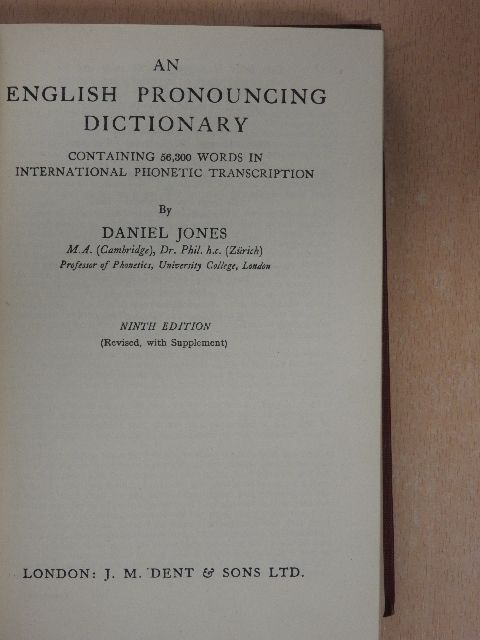 Dr. Daniel Jones - An English Pronouncing Dictionary [antikvár]