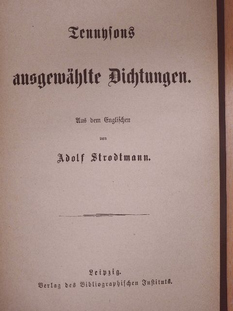 Alfred Tennyson - Tennysons ausgewählte Dichtungen (gótbetűs) [antikvár]
