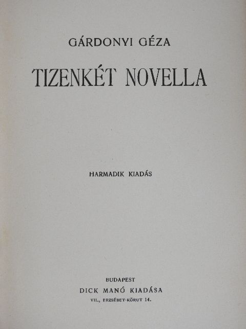 Gárdonyi Géza - Tizenkét novella [antikvár]
