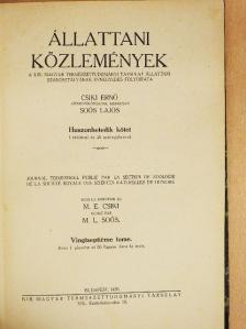 Abonyi Sándor - Állattani közlemények 1930/1-4. [antikvár]