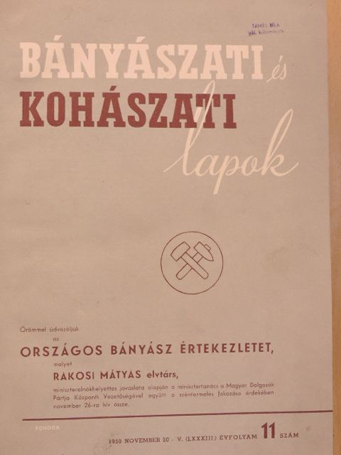 Bányászati és Kohászati Lapok 1950. november-december/Kohászati lapok 1951. január-december/Öntöde 1950. november-1951. december/Aluminium 1950. november-1951. december [antikvár]