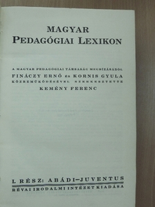 Magyar Pedagógiai Lexikon I. (töredék) [antikvár]