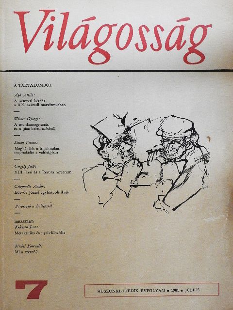 Ágh Attila - Világosság 1981. július [antikvár]