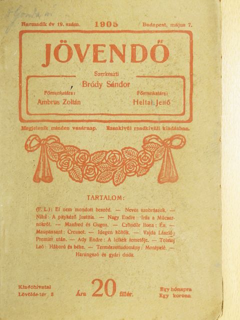 Ady Endre - Jövendő 1905. május 7. [antikvár]