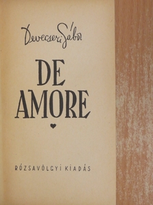 Devecseri Gábor - De Amore [antikvár]