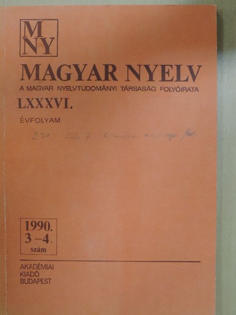 Antal László - Magyar Nyelv 1990/3-4. [antikvár]