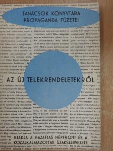 Dr. Bartus Imre - Az új telekrendeletekről [antikvár]