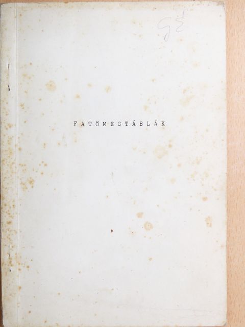Baur - Fatömegtáblák [antikvár]