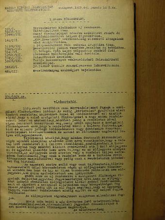 Magyar Királyi Államvasutak Budapesti Üzletvezetőségének körrendeletei 1929. január 5-december 28. [antikvár]
