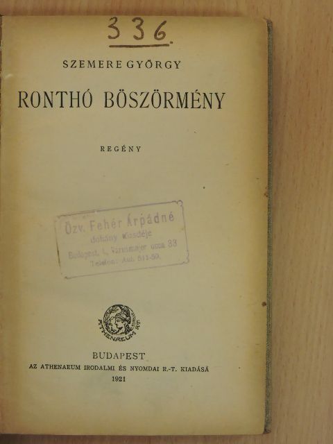 Szemere György - Ronthó Böszörmény [antikvár]