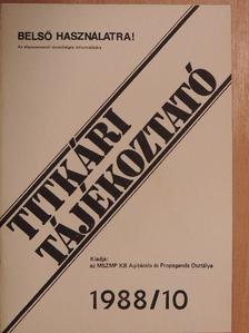 Titkári tájékoztató 1988/10. [antikvár]